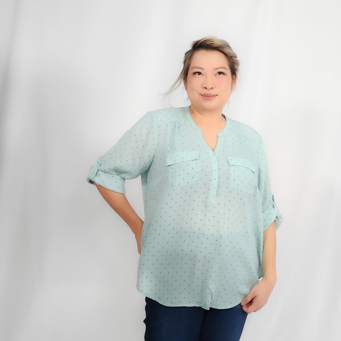 Peppermint Bliss Safari Blouse